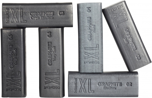 Carbune XL Derwent Proffesional, cutie metalica, solubil in apa, 6 bucati/set, grafit